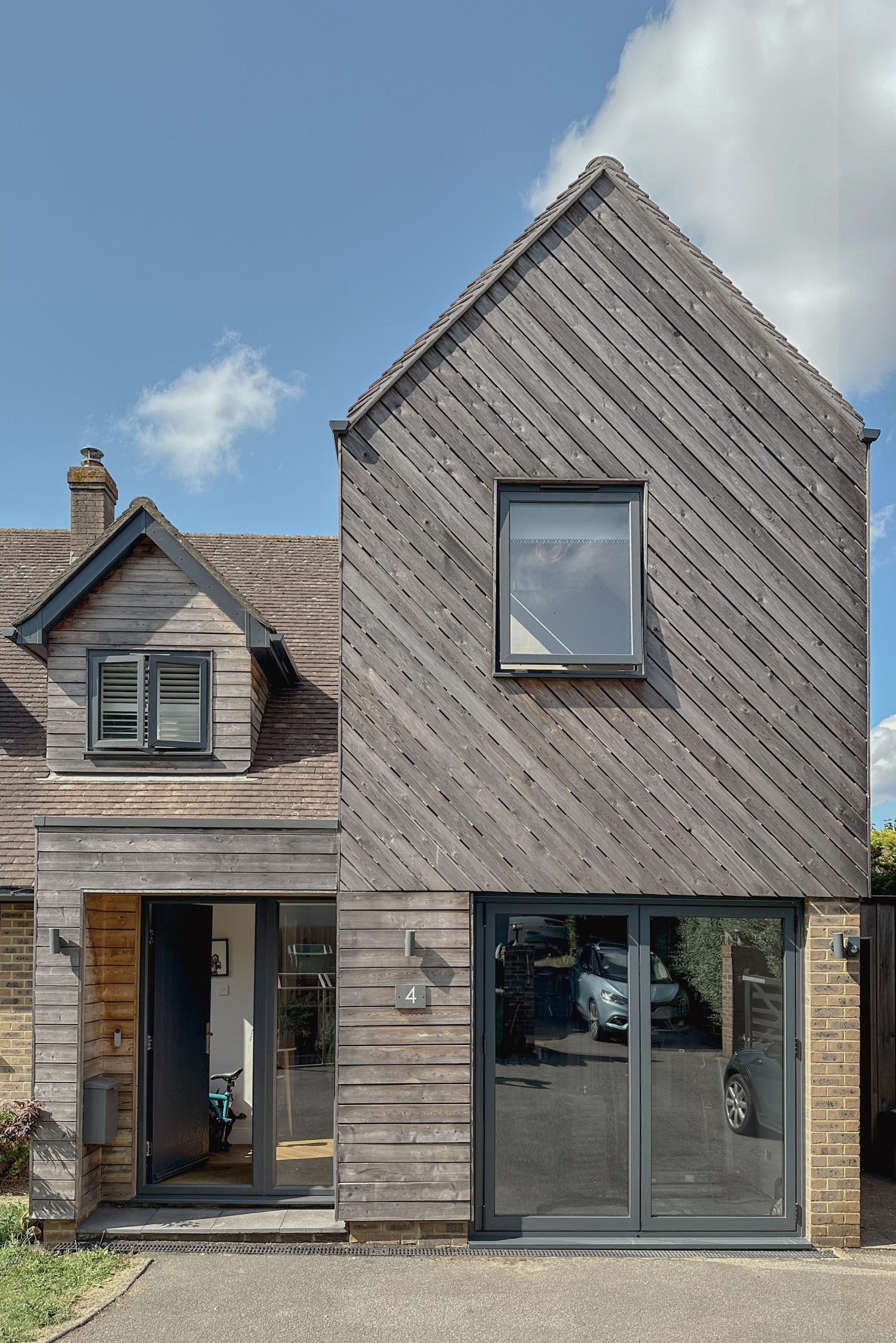 View of the new front elevation