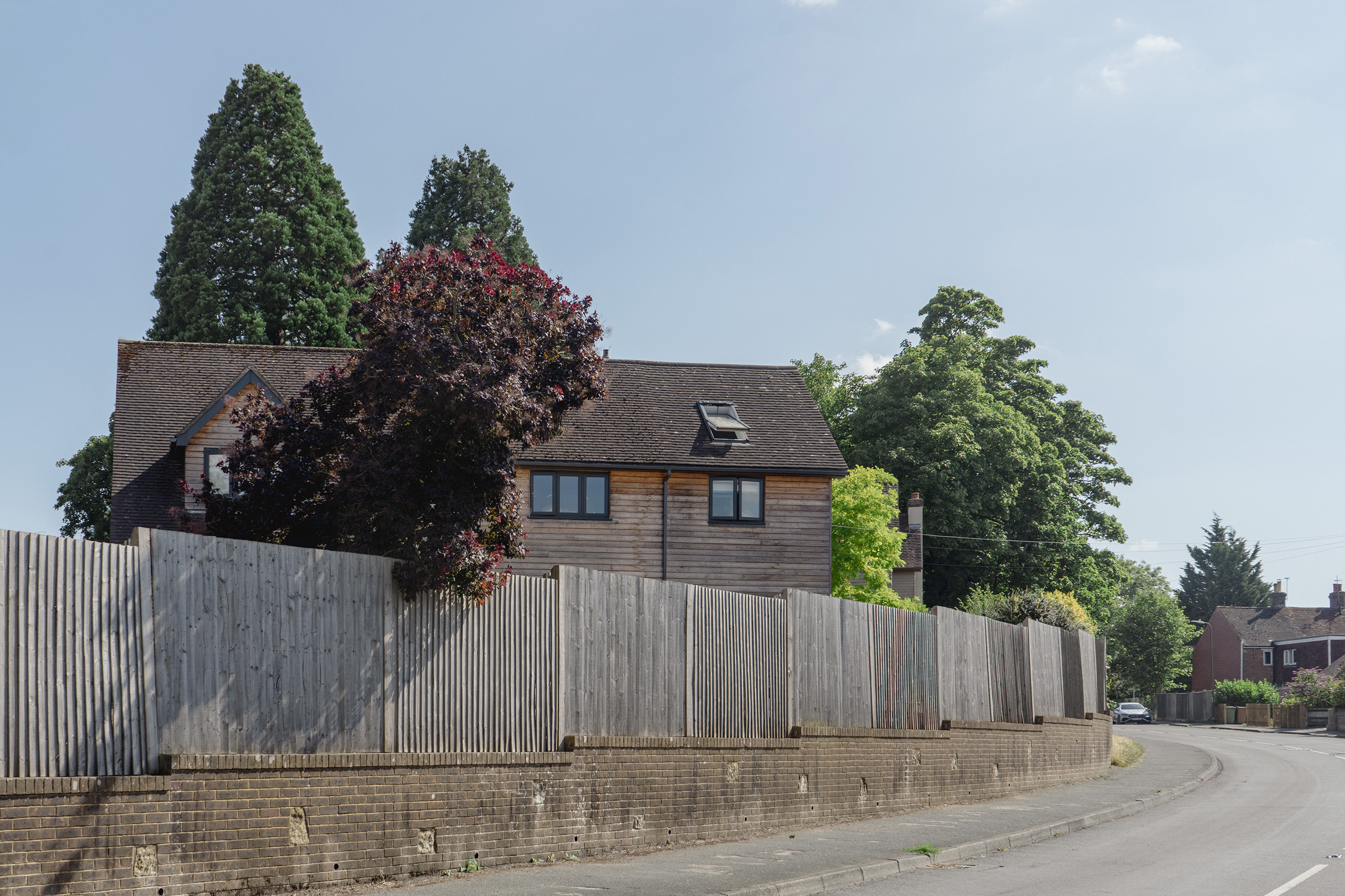 View of the rear elevation from the road