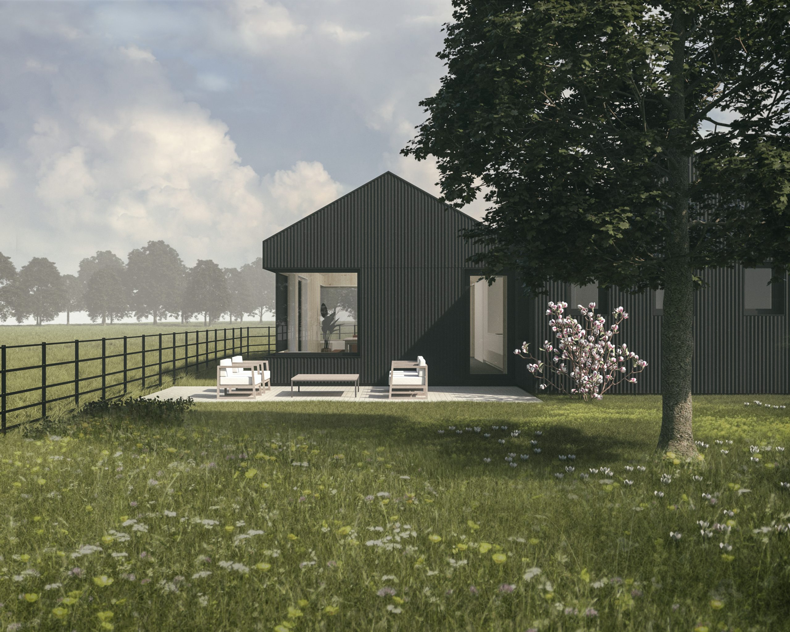 Rendered image of the south-east elevation