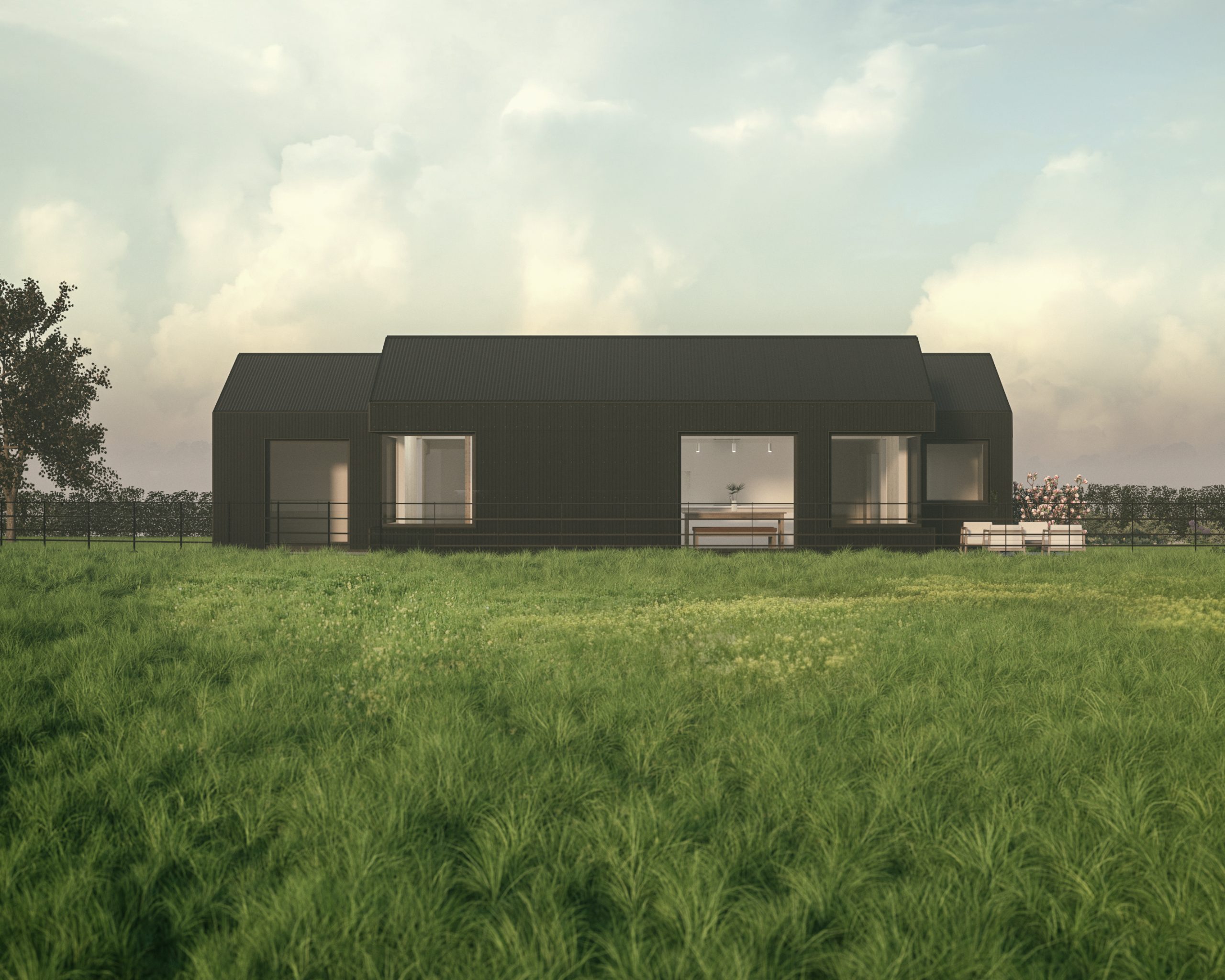 3d render of the Firs Field side elevation