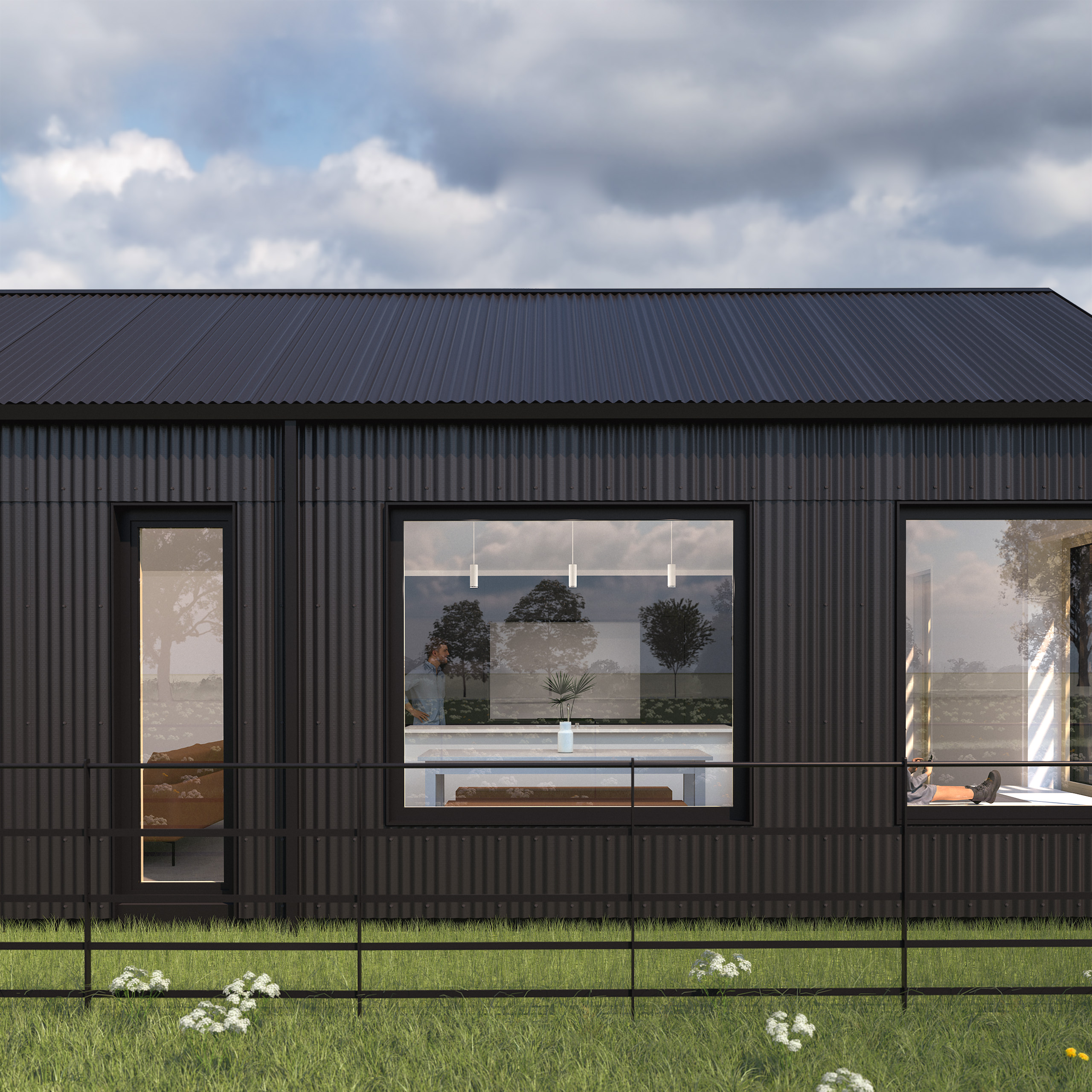 Detail 3d render view of the south-west elevation