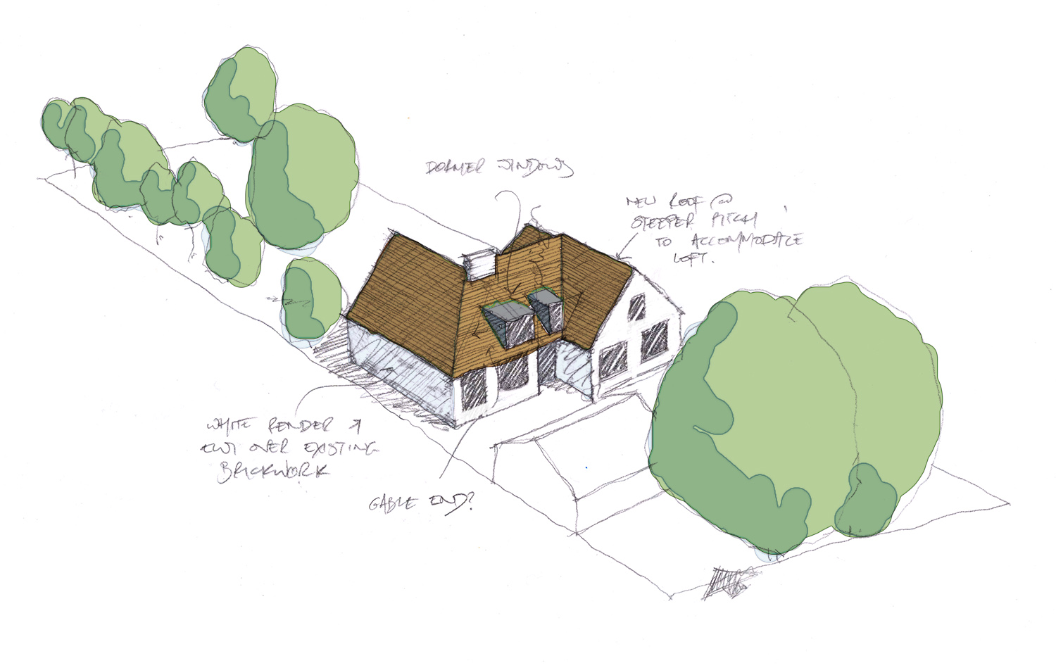 Initial sketch idea for Beeches 2