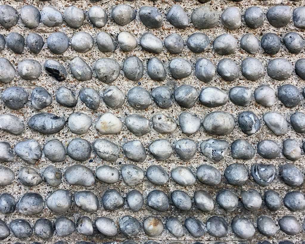 Field flints in lime mortar