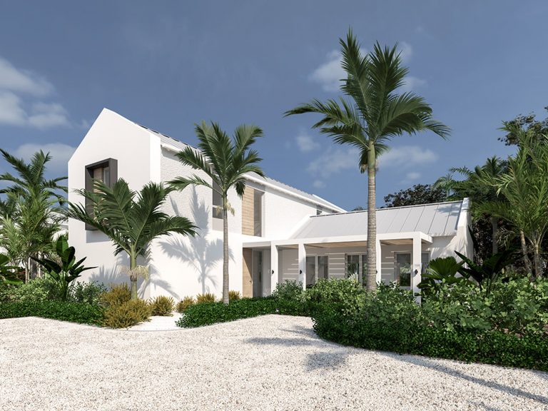 Mountain Fold Architecture — The entrance courtyard, with shaded colonnade beyond