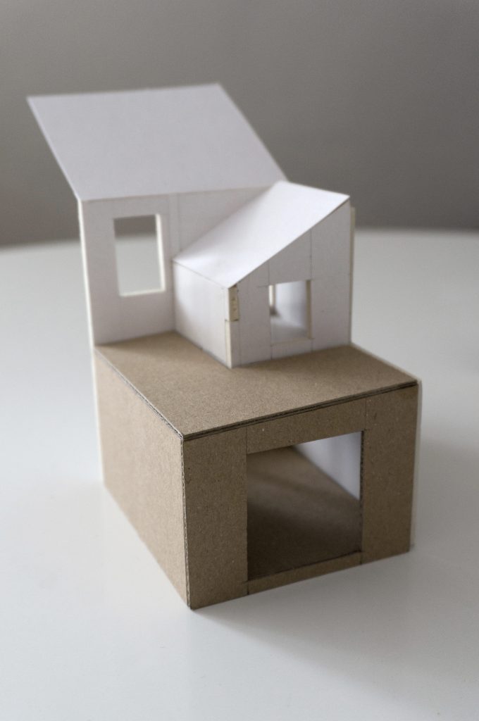 A cardboard concept model of a proposed extension